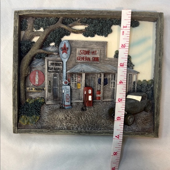 Vintage Stone Mt. General Store Wall Art, Heavy Plaster from Mold, 3D Design - Picture 4 of 8